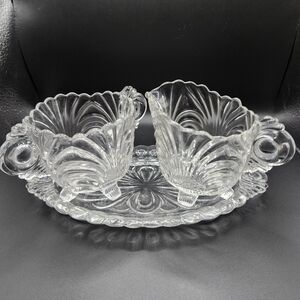 Cambridge: Caprice Footed Open Sugar & Creamer set with tray